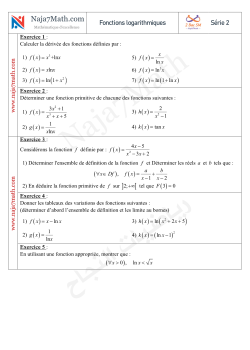 Fonctions logarithmiques-Serie d'exercices n° 2