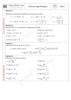 Fonctions logarithmiques-Serie d'exercices n° 1