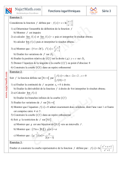 Fonctions logarithmiques-Serie d'exercices n° 3