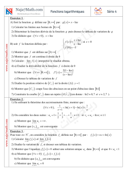 Fonctions logarithmiques-Serie d'exercices n° 4