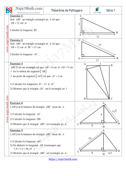Théorème de Pythagore-Serie d'exercices n° 1